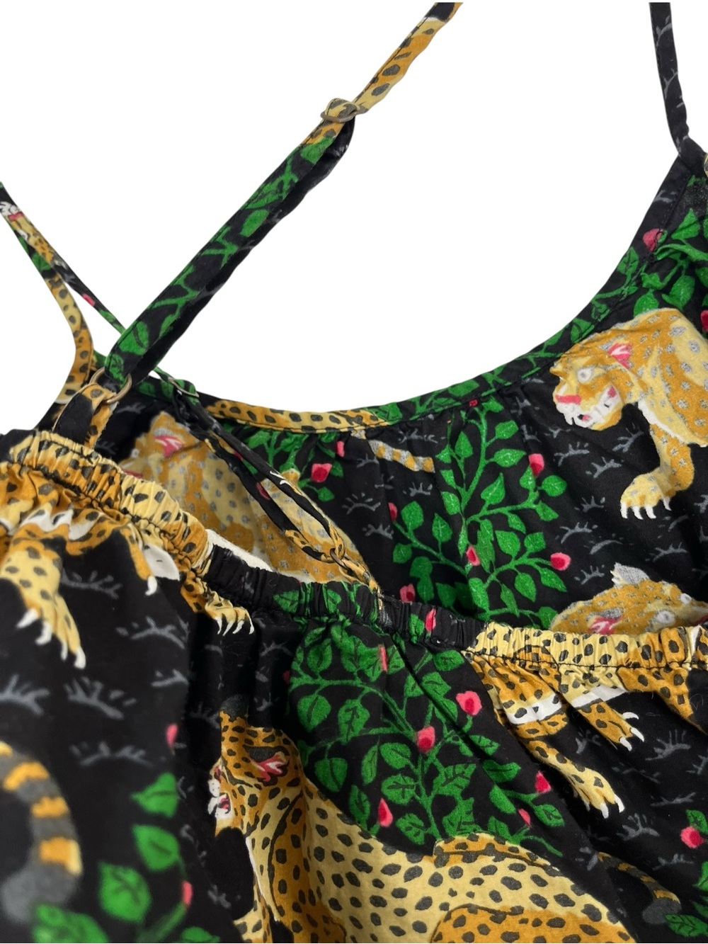 Print Fresh Pajama Top Bagheera Cami Organic Cotton Anthropologie Leopard Small - Picture 9 of 11